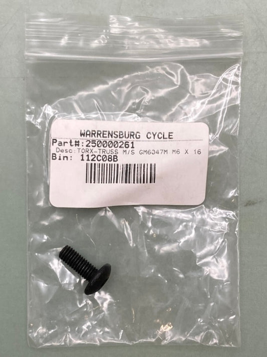 Replaces Can-Am 250000261 Torx Screw M6 X 16, New