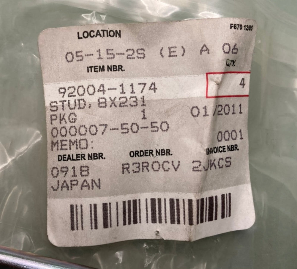 Kawasaki 92004-1174 Stud 8x231 New Replaces