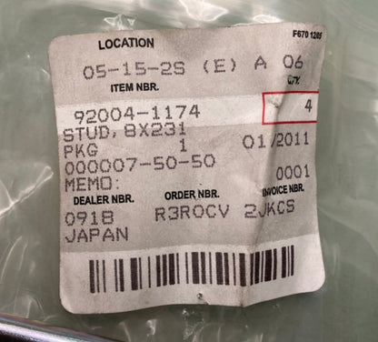 Kawasaki 92004-1174 Stud 8x231 New Replaces
