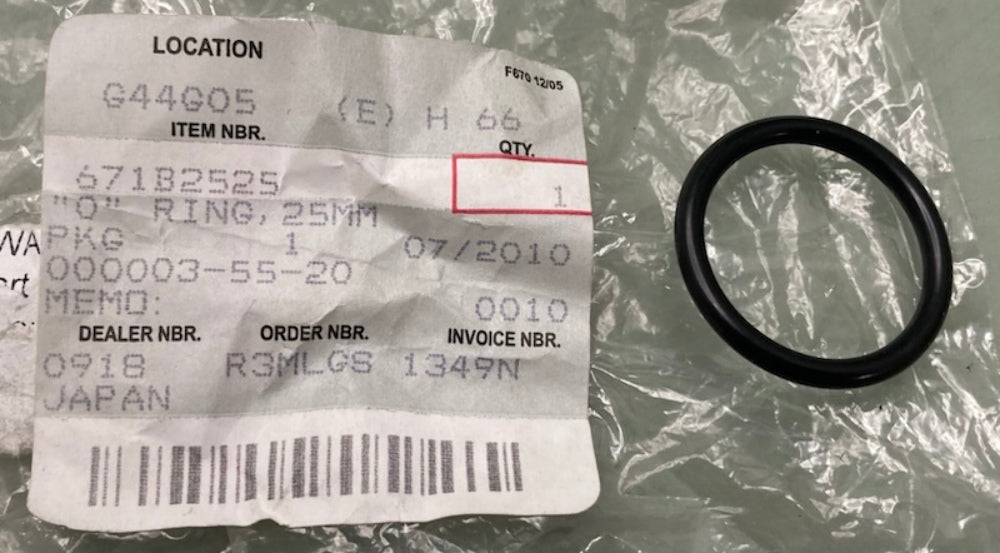 Kawasaki 671B2525 O-Ring 25MM New Replaces
