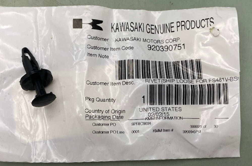 Kawasaki 92039-0751 Guard Rivet New Genuine 92039-7004, 92039-0734