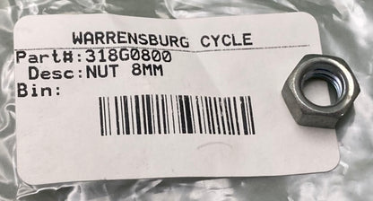 Kawasaki 318G0800 Small Hex Nut 8MM New Replaces 318H0800, 318G0800
