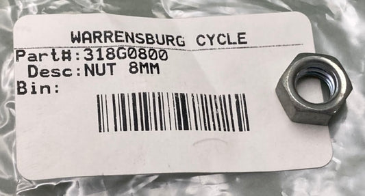 Kawasaki 318G0800 Small Hex Nut 8MM New Replaces 318H0800, 318G0800