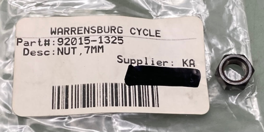 Kawasaki 92015-1325 Nut 7MM New Replaces 92210-1492