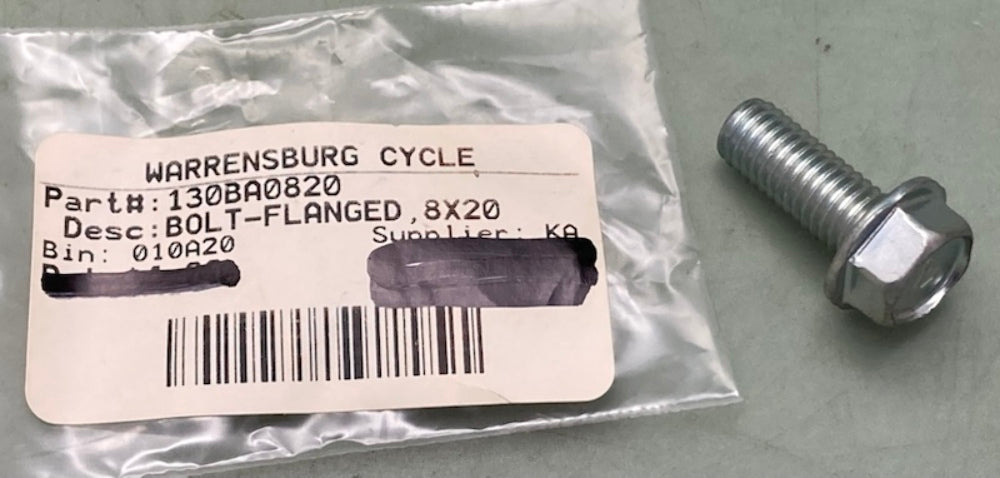 Kawasaki 130BA0820 Flanged Bolt 8x20 New Replaces 130H0820, 130G0820, 130B0820