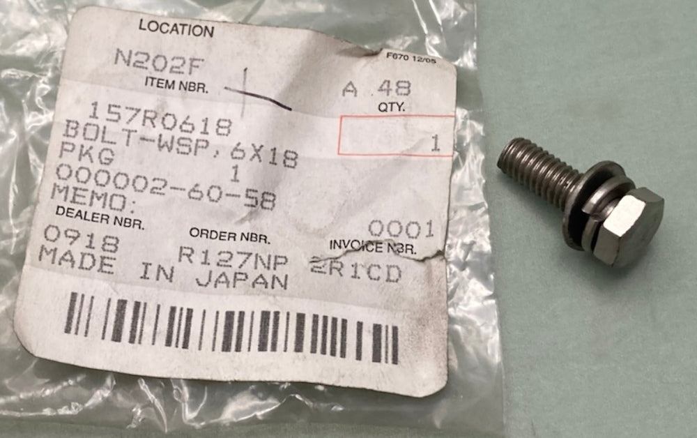 Kawasaki 157R0618 Bolt WSP 6x18 New Replaces