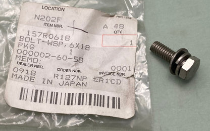 Kawasaki 157R0618 Bolt WSP 6x18 New Replaces