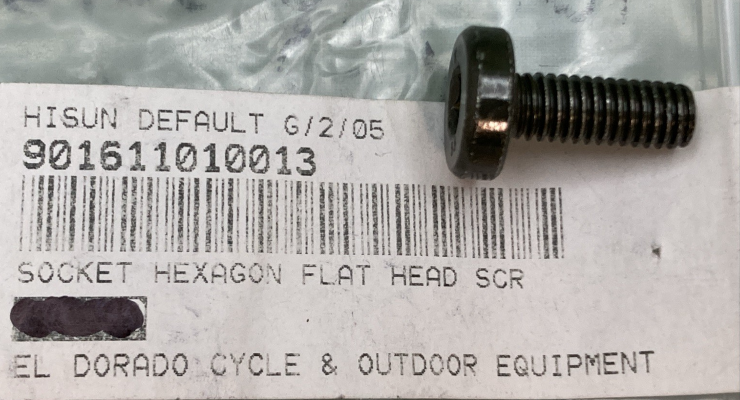 NEW REPLACES HISUN 90161-101-0013 SOCKET HEXAGON FLAT HEAD SCREW M6 X 16