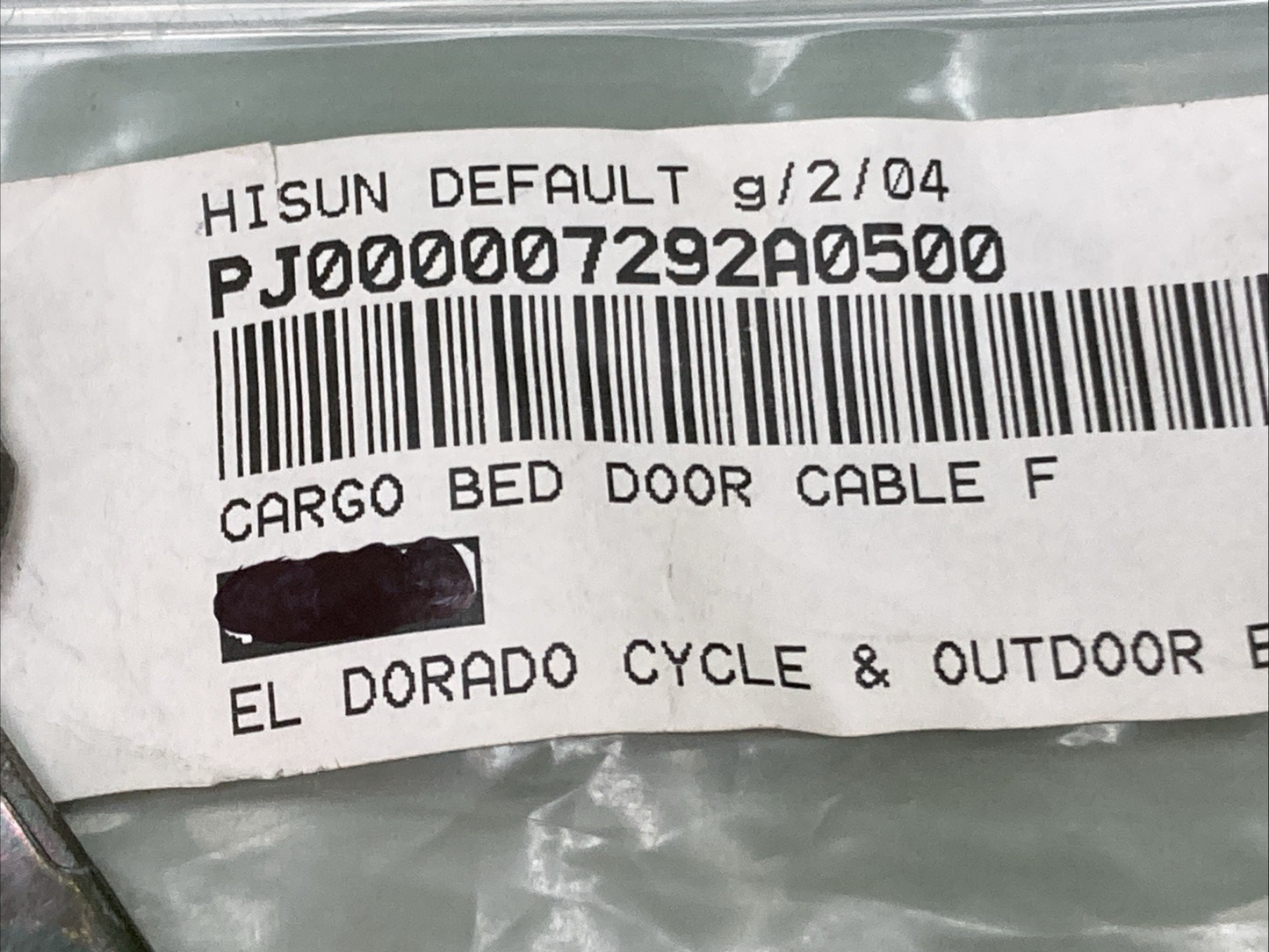 NEW REPLACES HISUN PJ000007292A0500 CARGO BED DOOR CABLE F