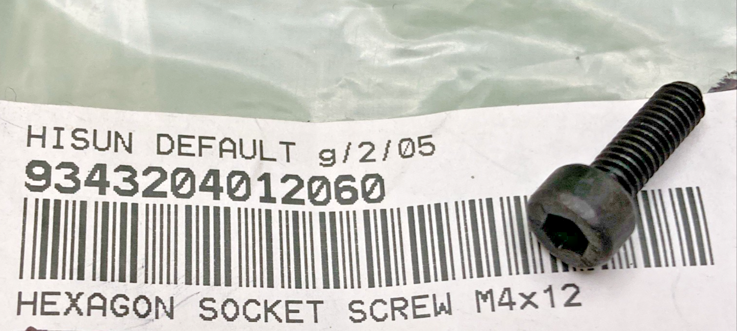 QTY 2 NEW REPLACES HISUN 93432-040-12060 HEXAGON SOCKET SCREW M4 X 12