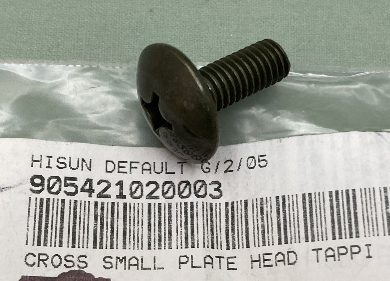 NEW REPLACES HISUN 90542-102-0003 CROSS SMALL PLATE HEAD TAPPI