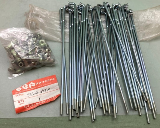 Suzuki 55300-49810 Spoke and Nipple Set of 36 New Genuine