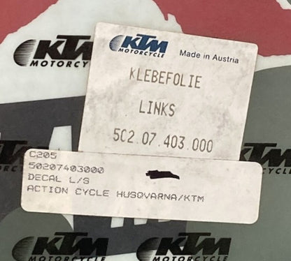 KTM 50207403000 LH Shroud Decal New Genuine