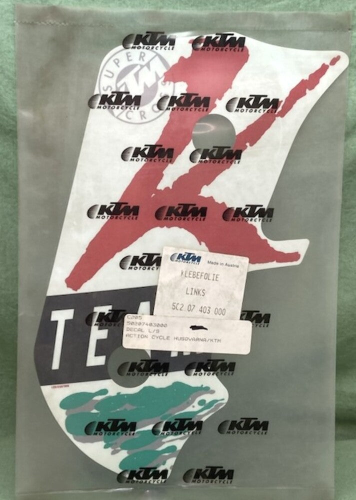 KTM 50207403000 LH Shroud Decal New Genuine