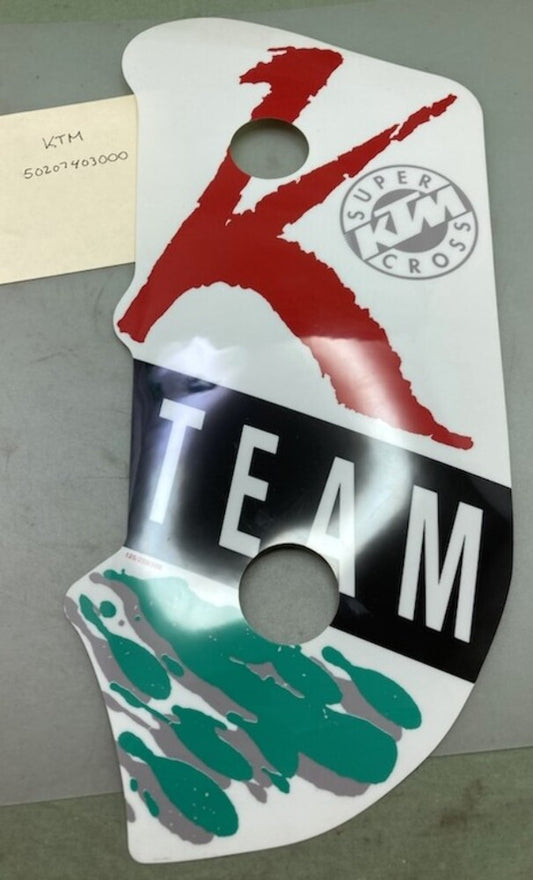 KTM 50207403000 K-Team Radiator Spoiler Decal 1992 New Genuine