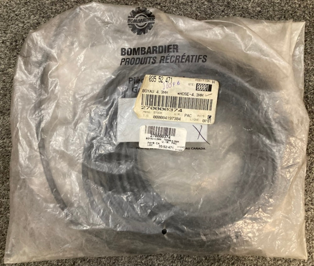 Bombardier 270000374 Hose 4.3MM 24 feet Long New Genuine