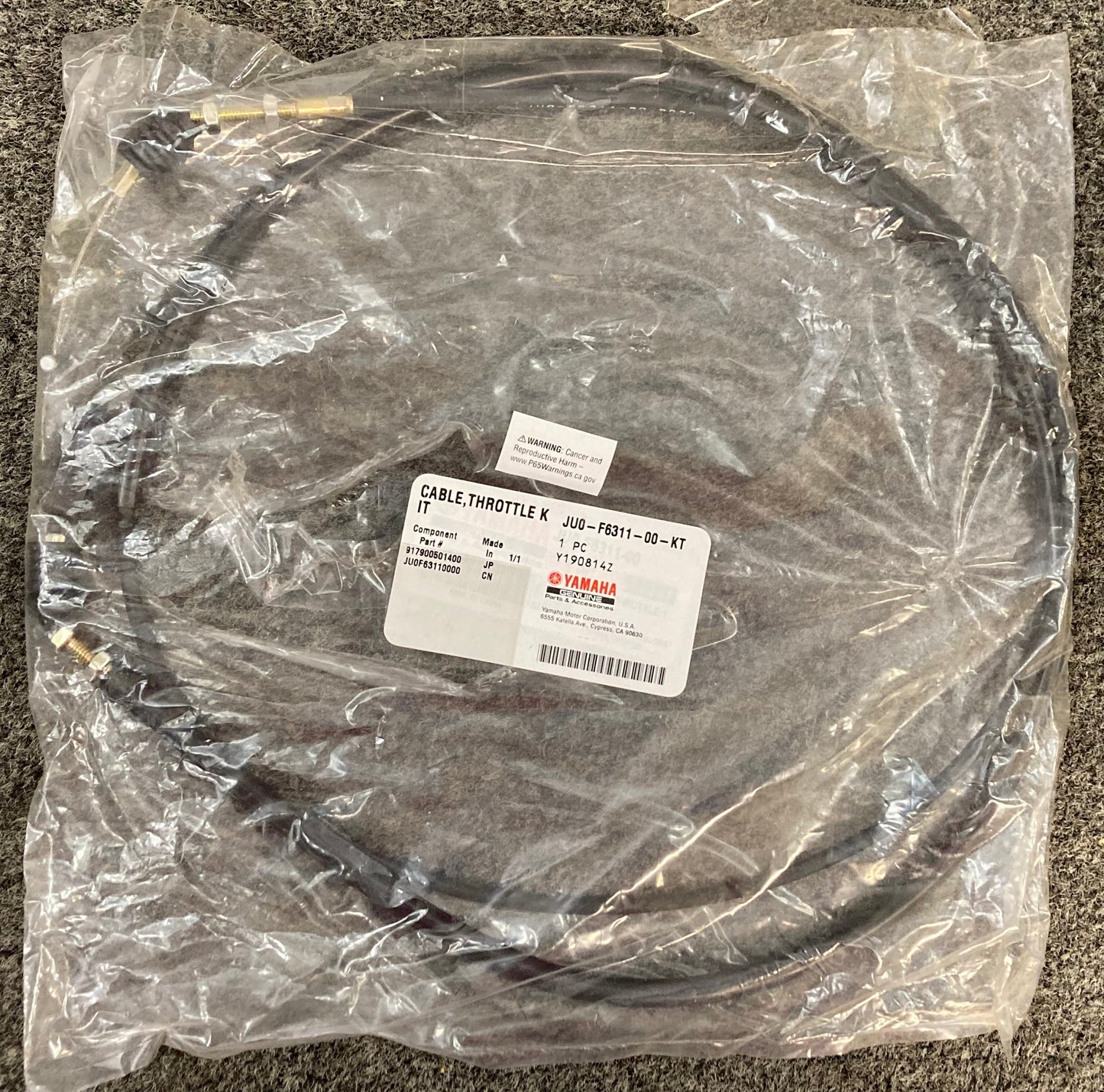 New Genuine Yamaha JU0-F6311-00 Throttle Cable Kit