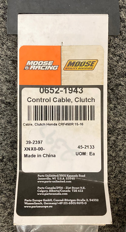 New Genuine Moose 0652-1943 Control Cable, Clutch