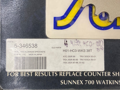 New Genuine Sunstar 5-346538 Sprocket, 38T