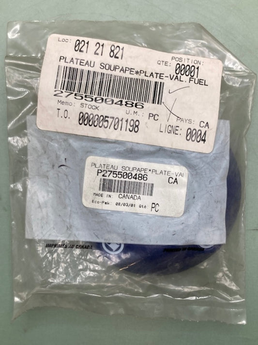 Bombardier 275500486 Plate-Val. Fuel, New Genuine