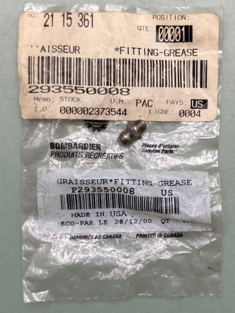 Qty 2 Bombardier 293550008 Fitting-Grease, New Genuine