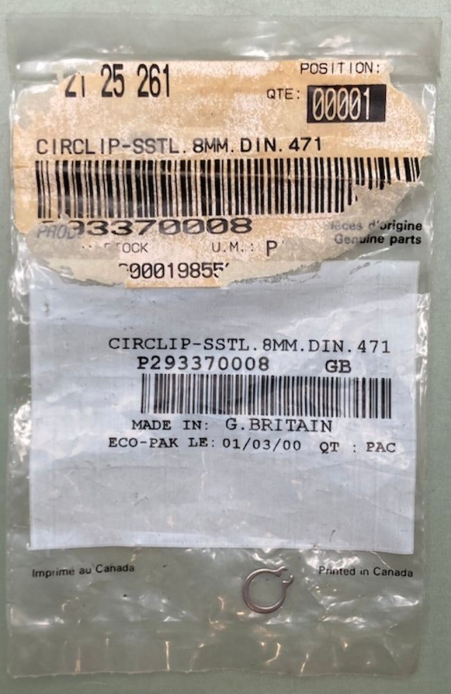 Qty 2 Bombardier 293370008 Circlip, New Genuine