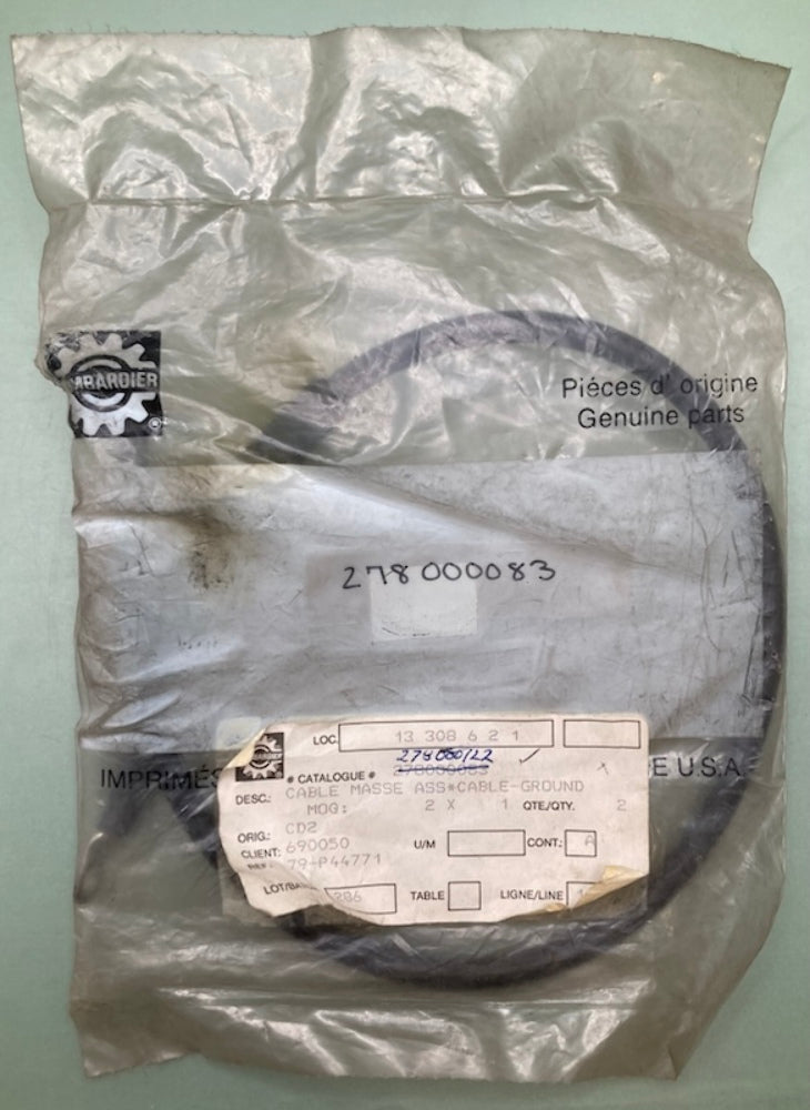 Bombardier 278000083 Ground Cable, New Genuine