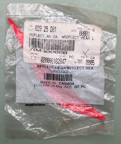 Bombardier 704900060 L.H. Rear Reflector, New Genuine