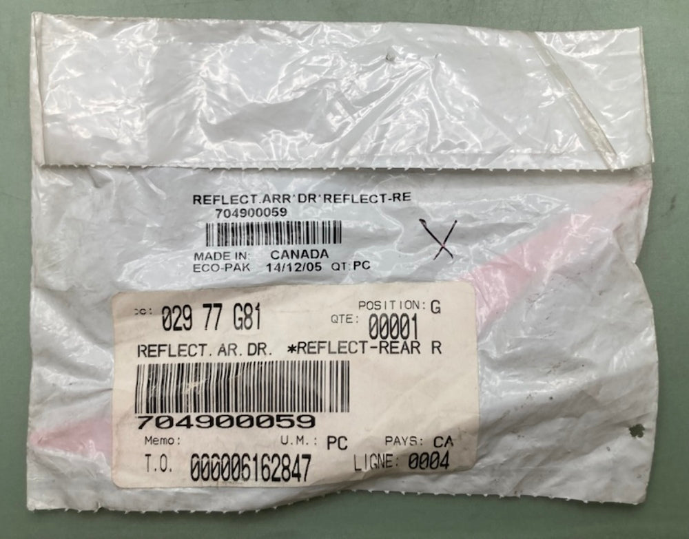 Replaces Can-Am 704900059 R.H. Rear Reflector, New