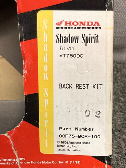 Honda 08F75-MCR-100 Backrest Low Chrome New Genuine