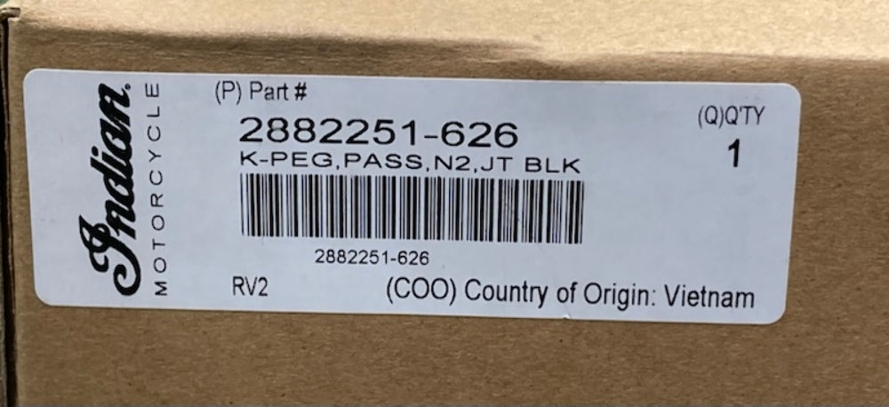 Polaris 2882251-626 Indian K-Peg, Pass, N2, Black New Genuine