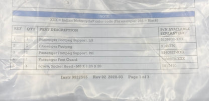 Polaris 2882251-626 Indian K-Peg, Pass, N2, Black New Genuine