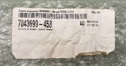 Polaris 7043699-458 Spring-Rear Mod 210#/In M.BLK New Genuine