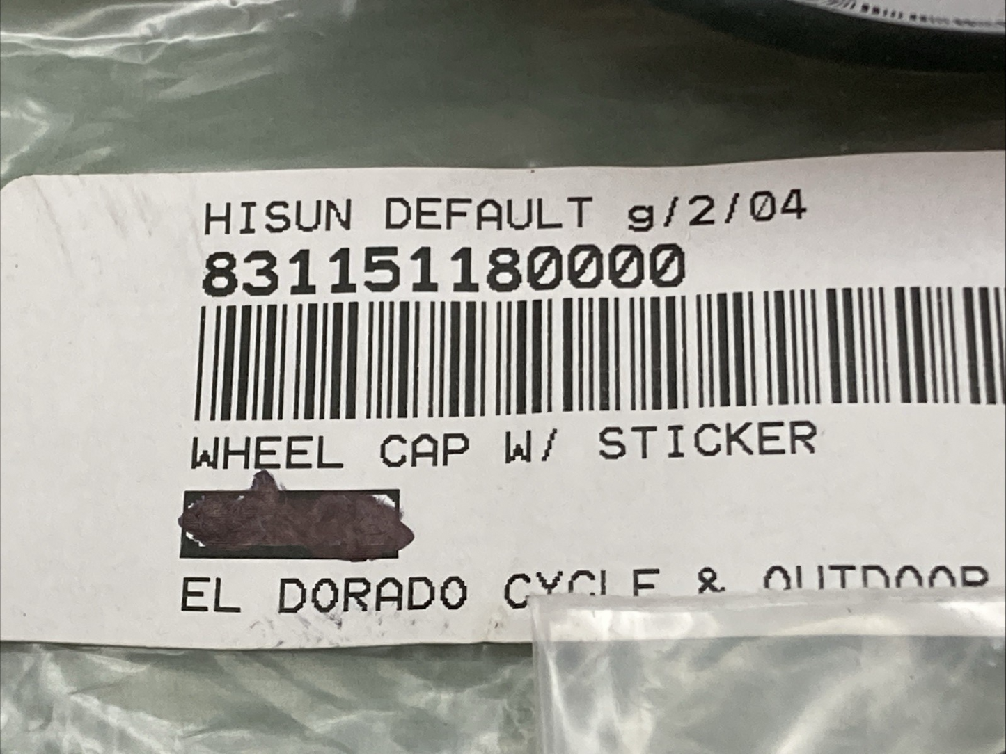 NEW REPLACES HISUN 83115-118-0000 WHEEL CAP W/ STICKER