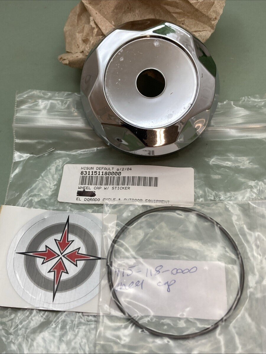 NEW REPLACES HISUN 83115-118-0000 WHEEL CAP W/ STICKER