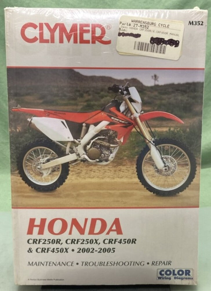 Clymer M352 Honda CRF250R CRF250X CRF450R Service Manual '02-'05 New Genuine