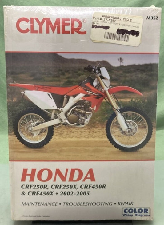 Clymer M352 Honda CRF250R CRF250X CRF450R Service Manual '02-'05 New Genuine