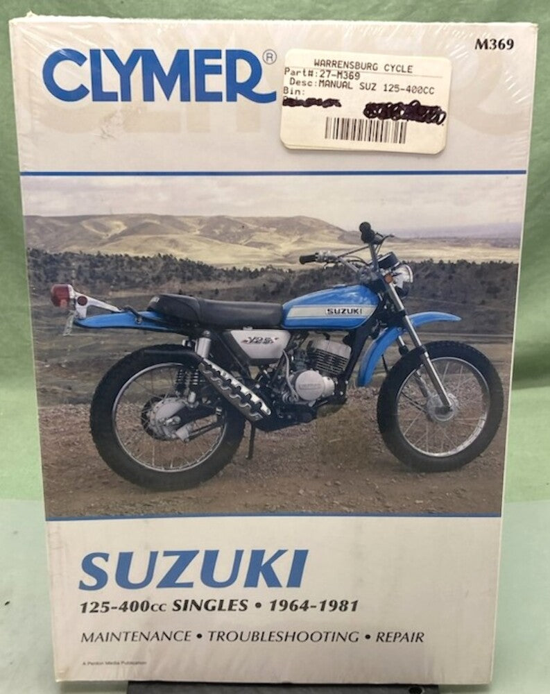 Clymer M369 Suzuki 125-400cc Singles Service Manual '64-'81 New Genuine
