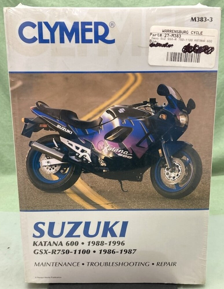 Clymer M383-3 Suzuki Katana 600 GSX-R750-1100 Service Manual '86-'96 New Genuine