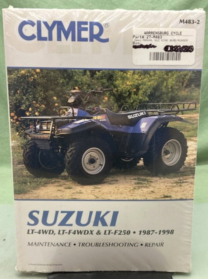 Clymer M483-2 Suzuki LT-4WD LTF4WDX LT-F250 Service Manual '87-'98 New Genuine