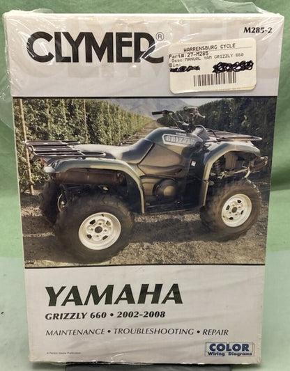 Clymer M285-2 Yamaha Grizzly 660 Service Manual '02-'08 New Genuine