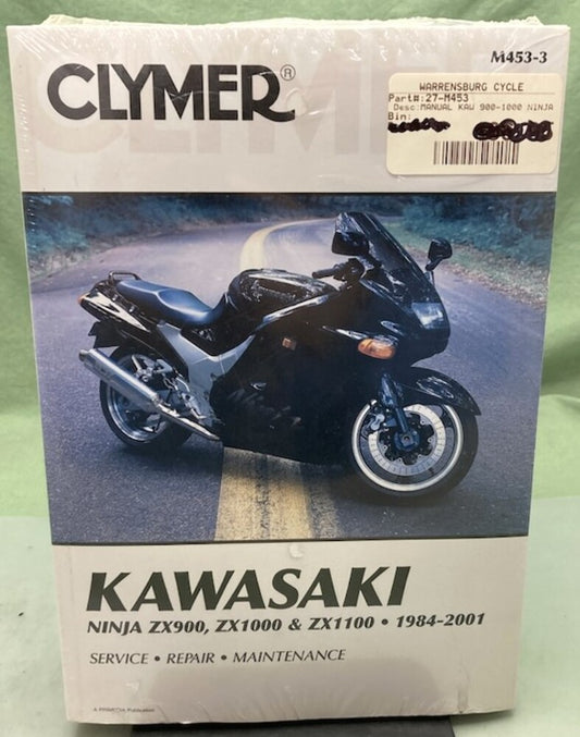 Clymer M453-3 Kawasaki Ninja ZX900 ZX1000 ZX1100 Service Manual '84-'01 New Gen.