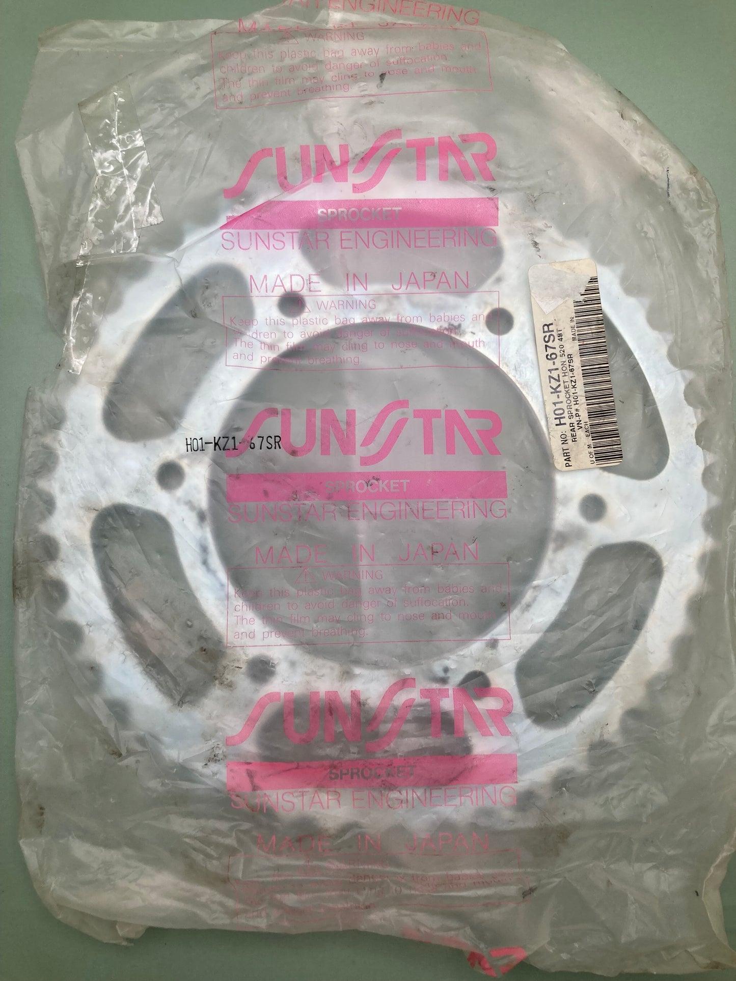 New Genuine Sunstar H01-KZ1-67SR Rear Sprocket, 48T
