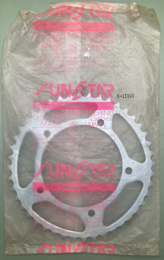 New Genuine Sunstar K-1114R Sprocket, 44T