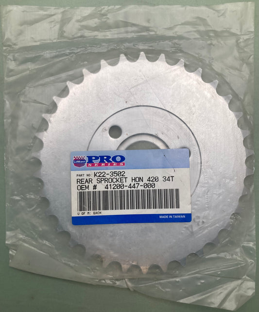New Genuine LeMans K22-3502 Rear Sprocket, 34T 41200-447-000