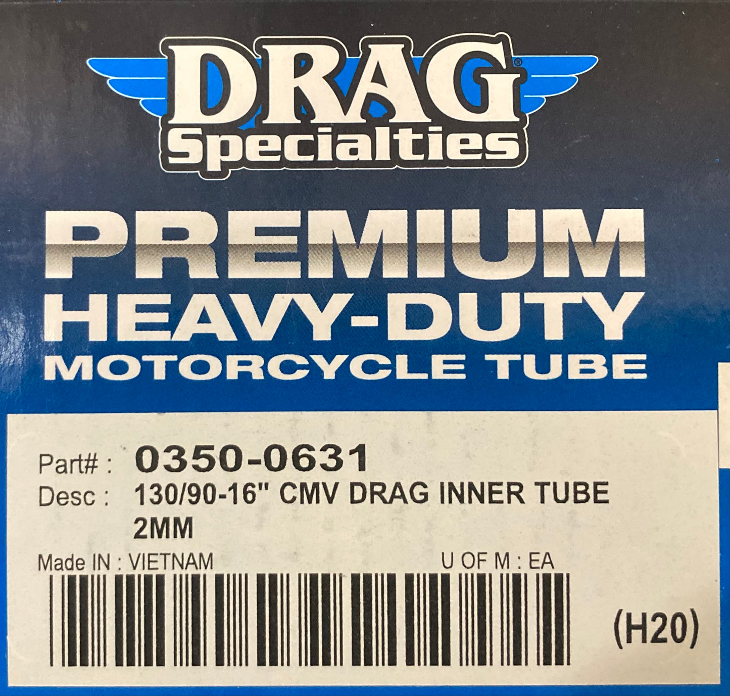New Genuine Drag Specialties 0350-0631 Premium Heavy Duty MC Tube 130/90-16"