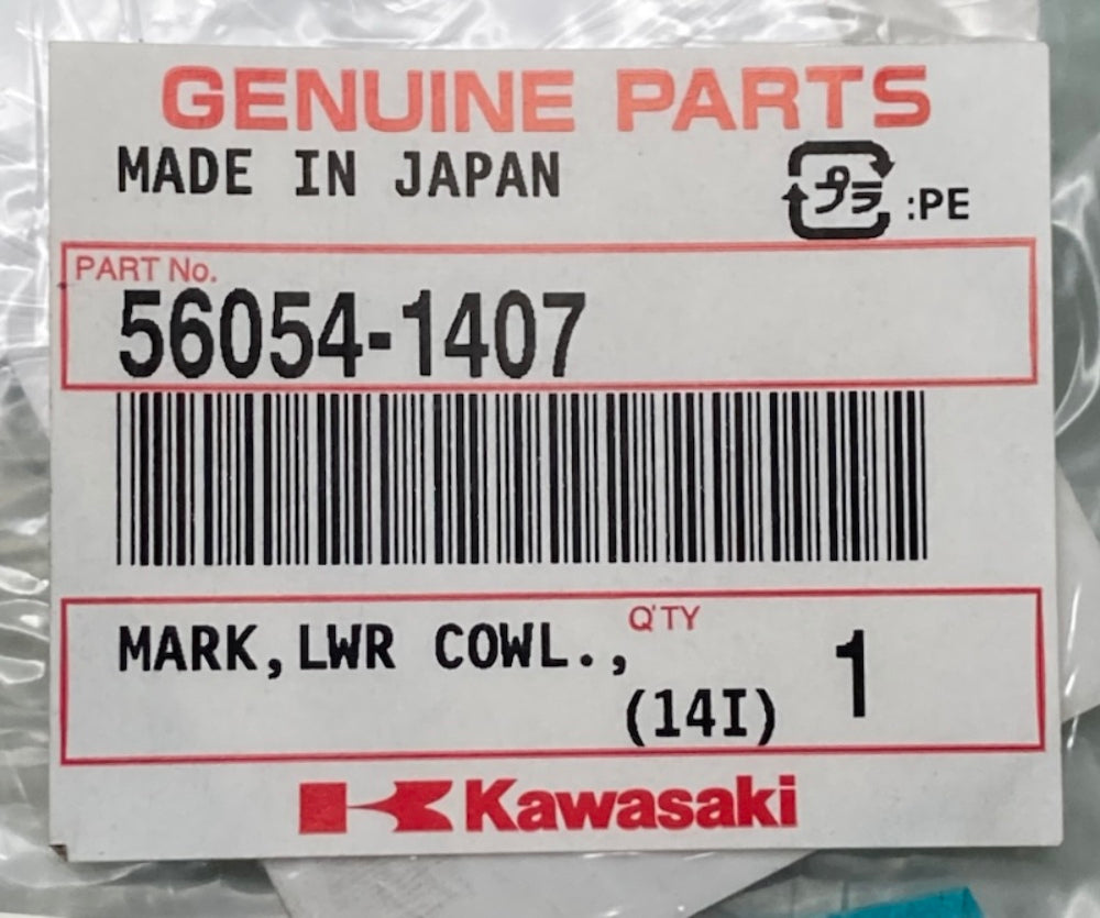 Kawasaki 56054-1407 Mark LWR Cowl "Kawasaki" New Genuine