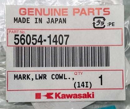 Kawasaki 56054-1407 Mark LWR Cowl "Kawasaki" New Genuine