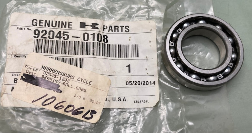 Kawasaki 92045-0108 Bearing-Ball 6006 New Genuine