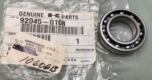 Kawasaki 92045-0108 Bearing-Ball 6006 New Genuine